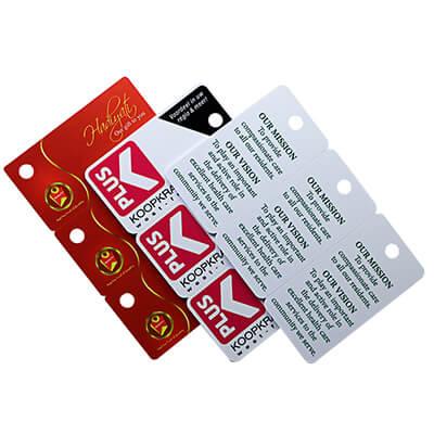Printable CR80 30Mil 3Up Breakaway Key Tag Cards