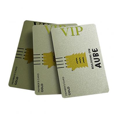 CR80 Metallic Gold PVC Plastic Gym Membership Card