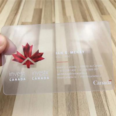 CR80 Glossy PVC Plastic Translucent Business Cards